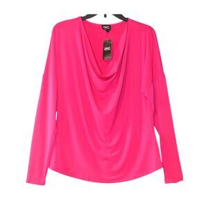 INC International Concepts Women's Cowl-Neck Long-Sleeve Top in Pink Tutu